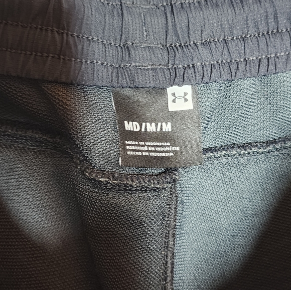 Under Armour Mission Pants Black Medium Loose Fit Fleece Pockets Drawstring - Picture 9 of 14